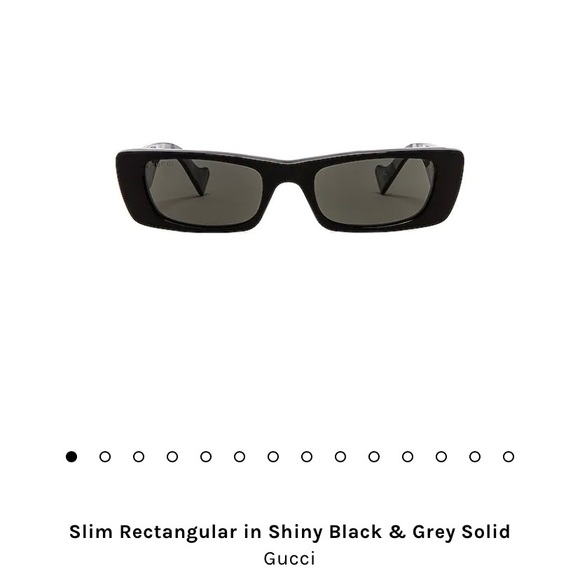 [SOLD] Gucci - slim rectangler glasses, shiny black - Picture 2 of 2